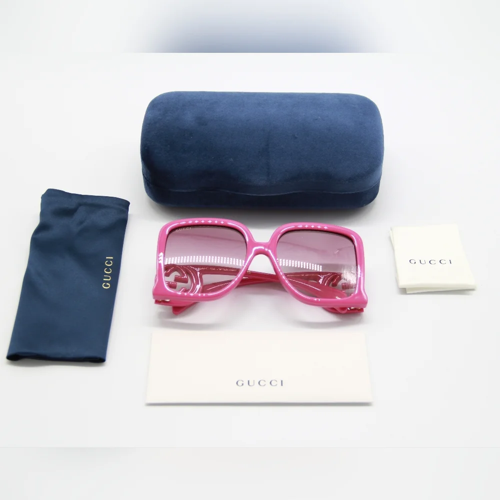 NEW GUCCI GG1326S 004 PINK SQUARE WOMEN SUNGLASSES GUCCI